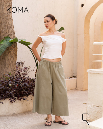 Violet Culottes Trousers - Olive