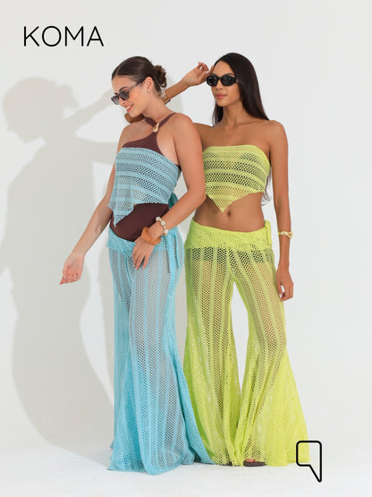 Paula Flare knitted Pants - Mint