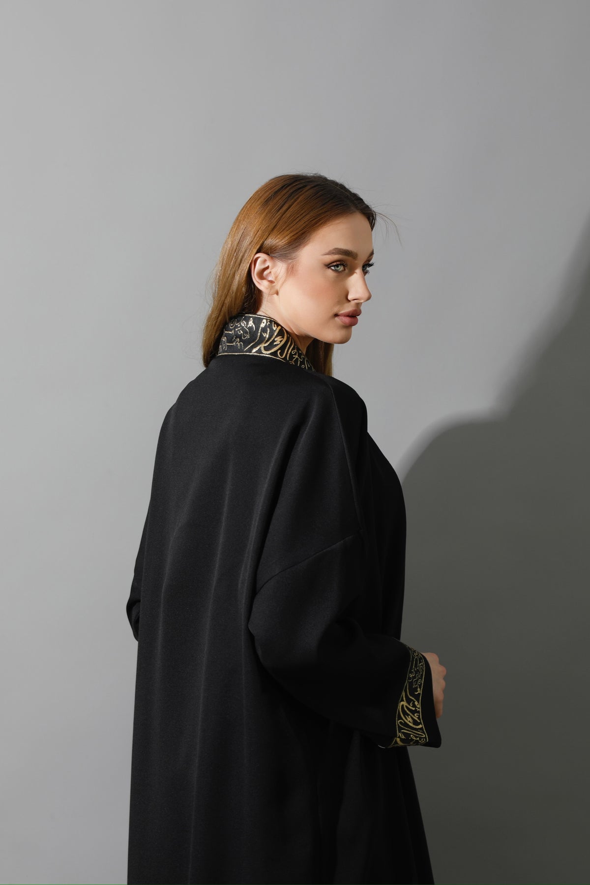 Arabic Long Kaftan - Black & Gold