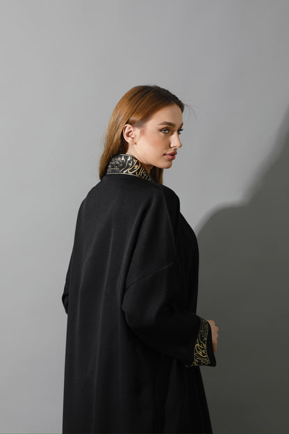 Arabic Long Kaftan - Black & Gold