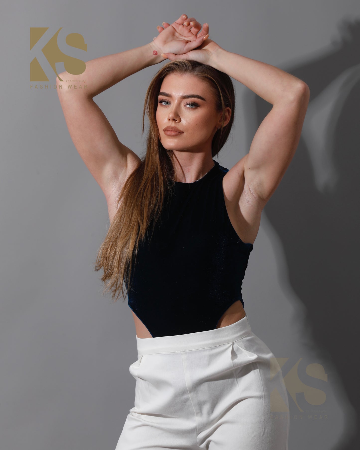 Velvet Body Suit - Navy