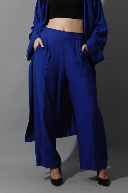 Wide Leg Trousers - Electric Blue