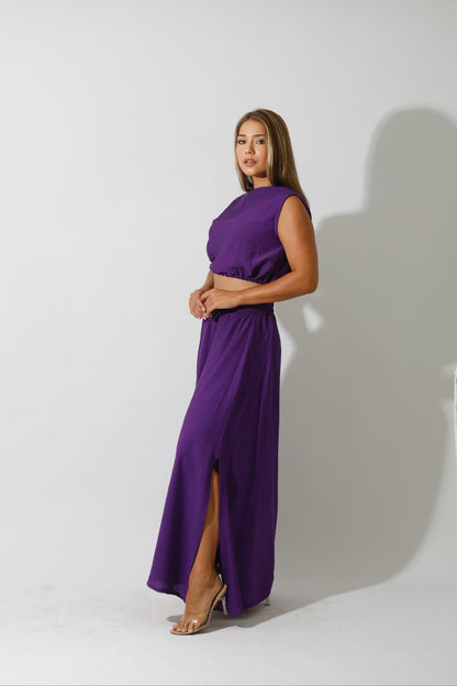 Co-Ord Crop Top - Purple