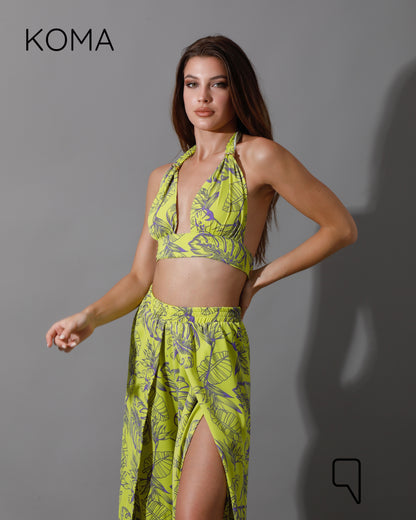 Kallie Bra Top & Pants Co-Ord - Lime Green