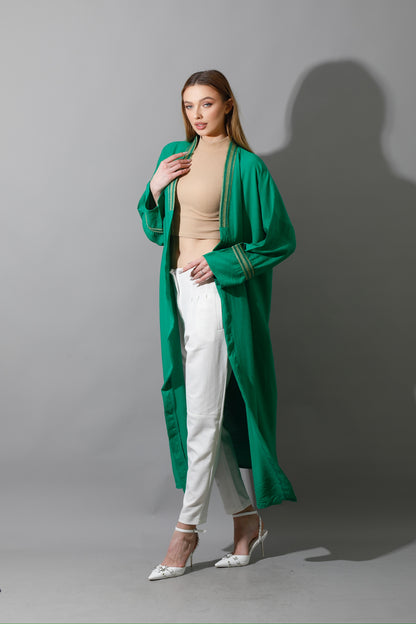 Long Kaftan - Green X Gold