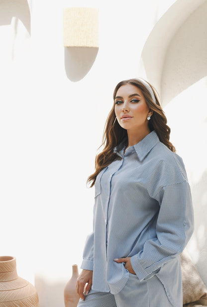 Lose Striped Shirt - Striped Blue