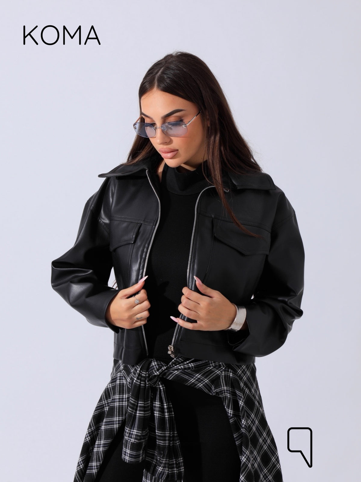 Leather Buckle Jacket - Black