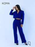 Uma Cropped Blazer - Electric Blue