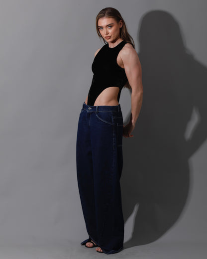 Velvet Body Suit - Black