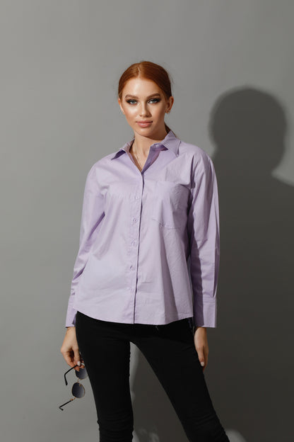 Back Slit Shirt - Lavender