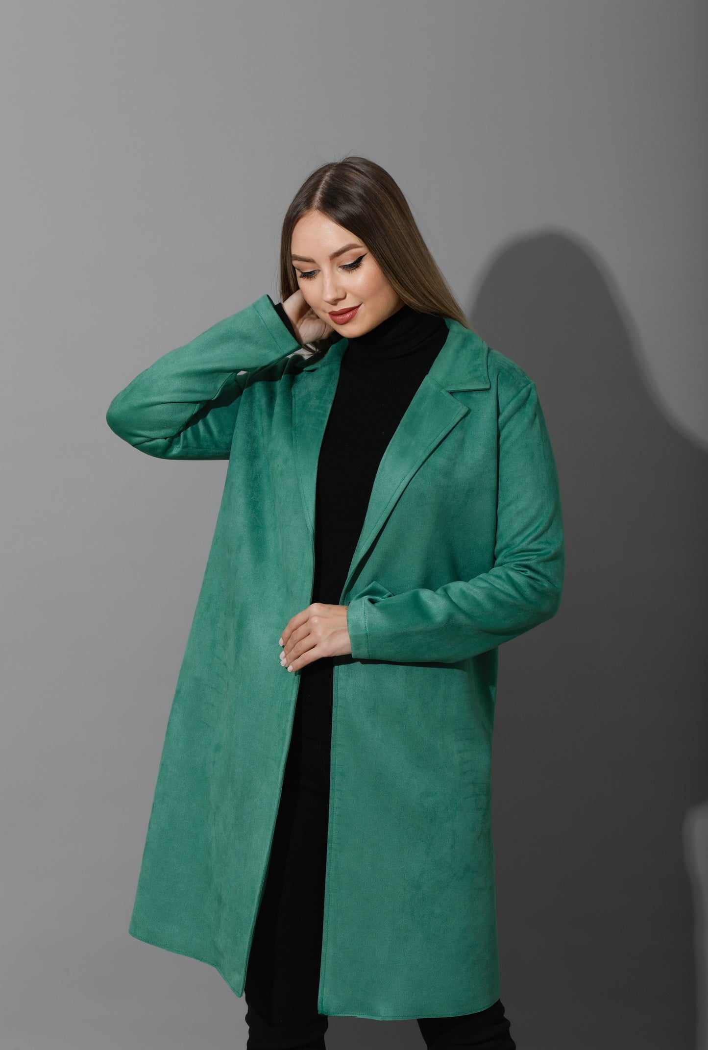 Open Front Cardigan - Green