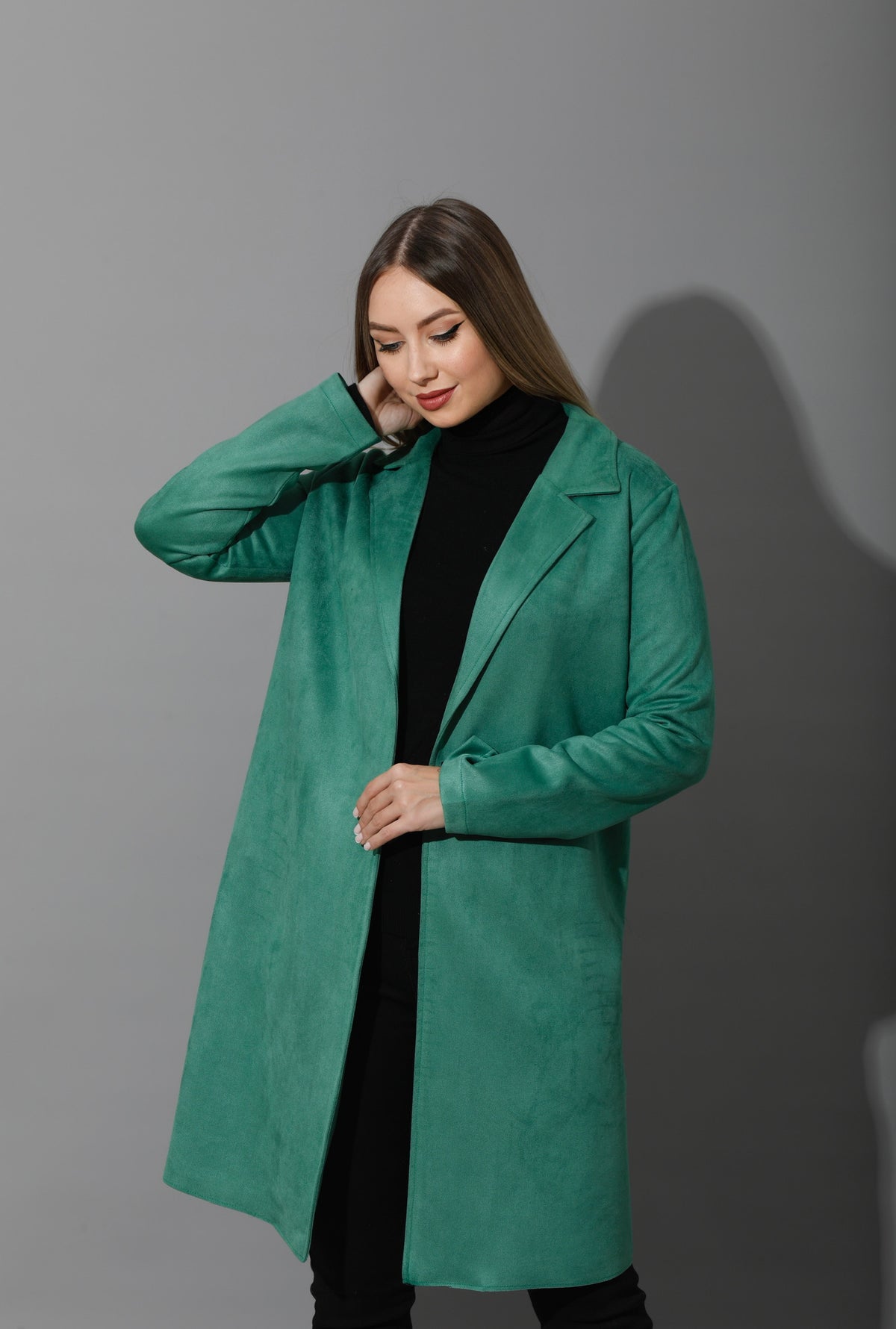 Open Front Cardigan - Green