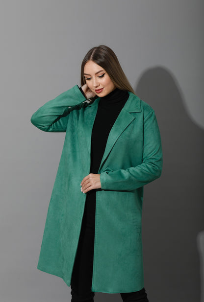 Open Front Cardigan - Green