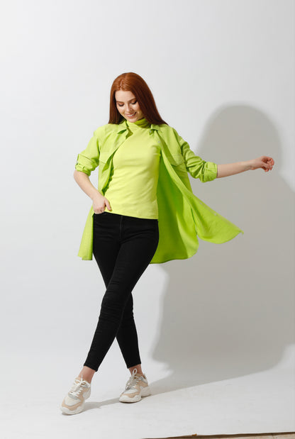 Shirt ‏with Two Pockets - Lime Green