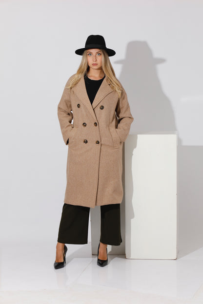 Double Breasted Coat - Beige