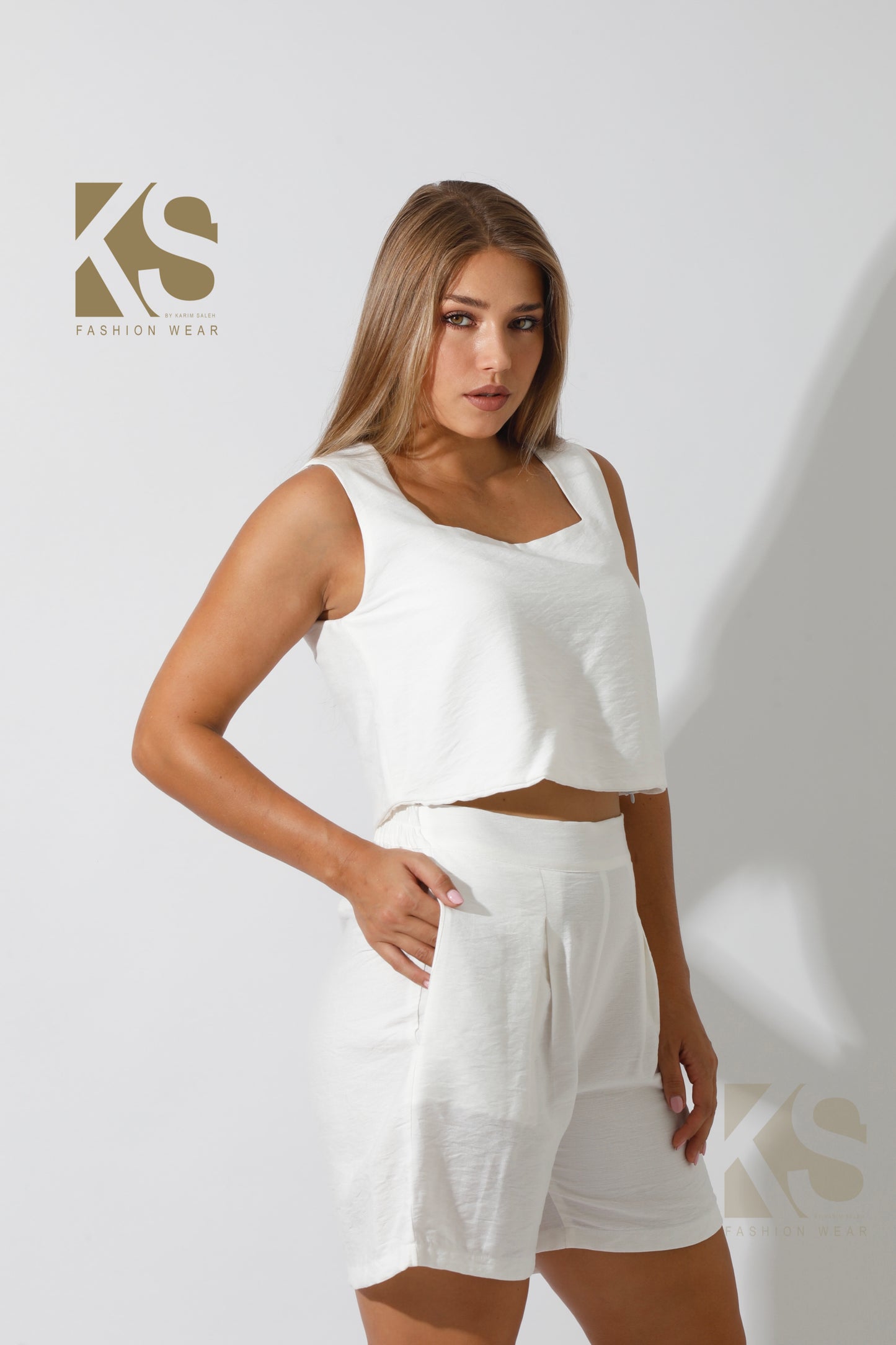 Flared Shorts - White