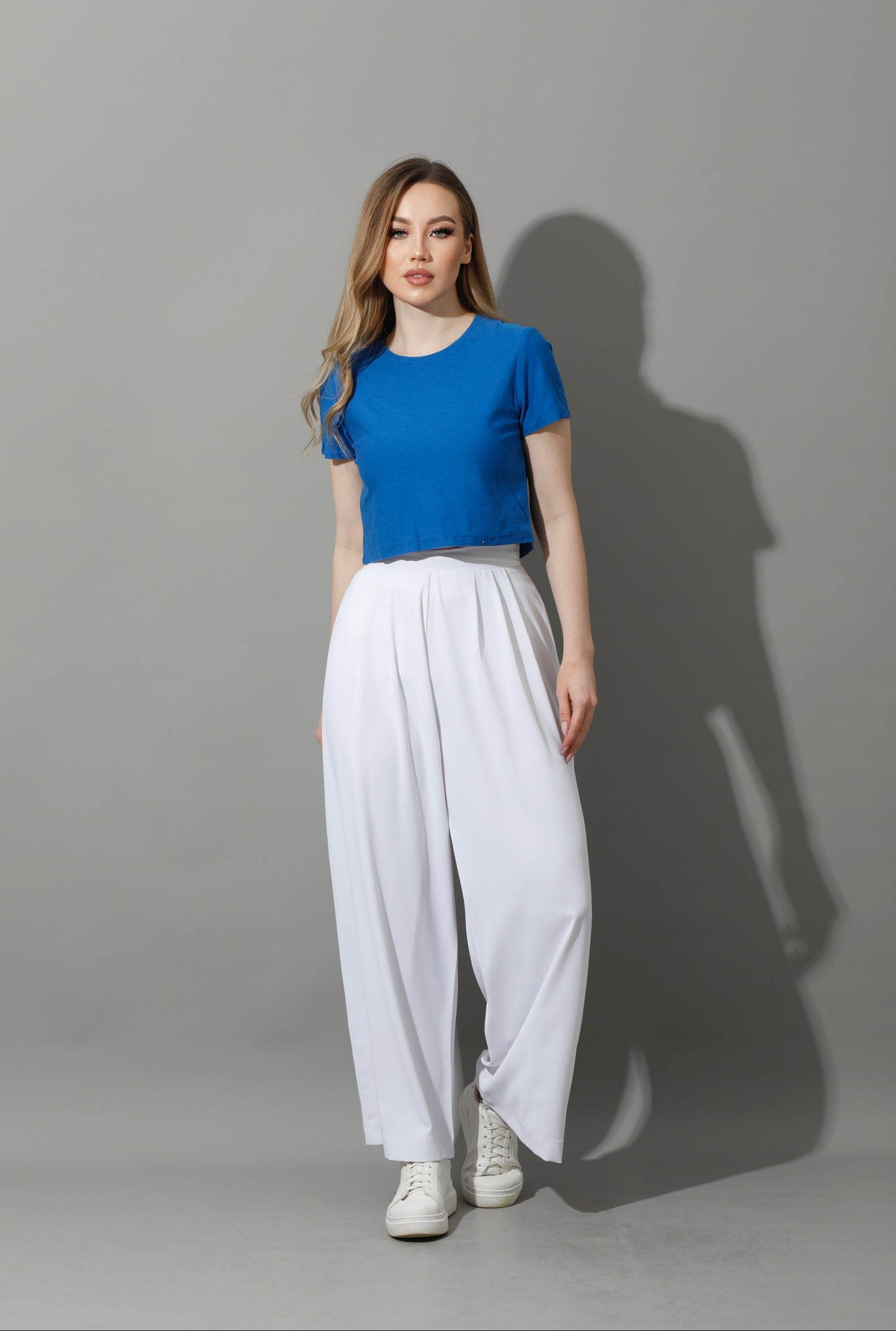 Straight Fit Trousers - White