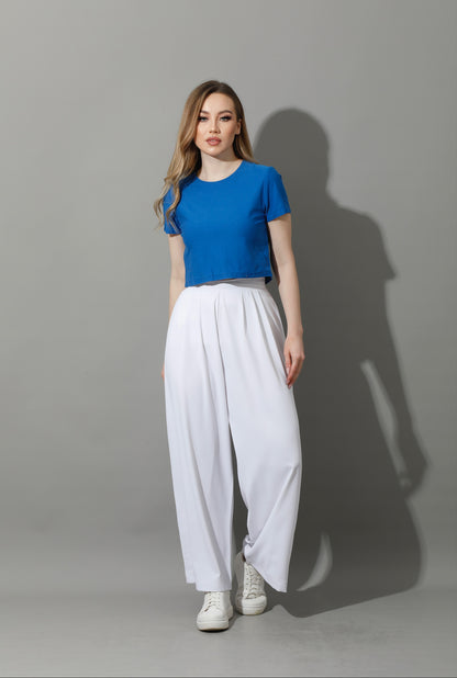 Straight Fit Trousers - White