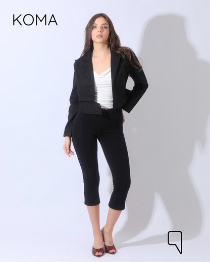 Catherine Fitted Trench Jacket - Black