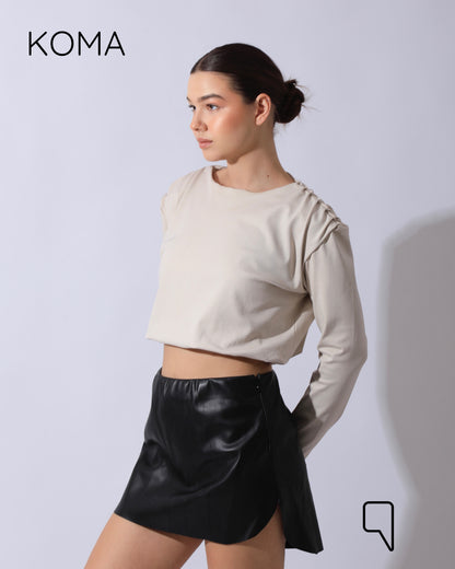 Charlene Elastic Top - Beige