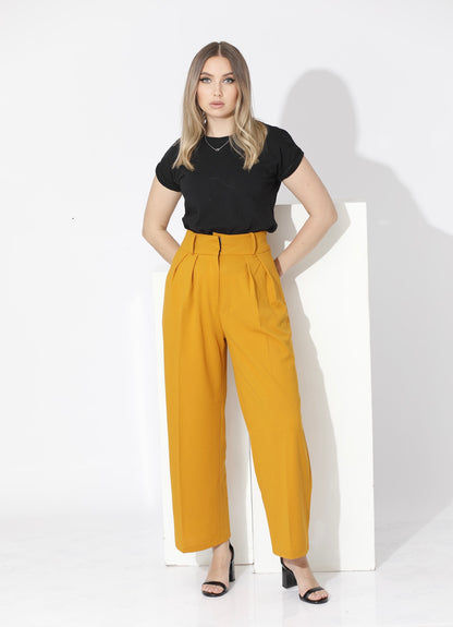 High Waist Trousers - Yellow