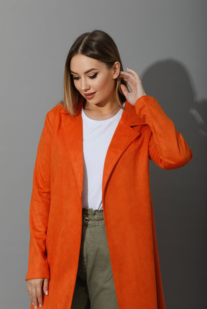 Open Front Cardigan - Orange