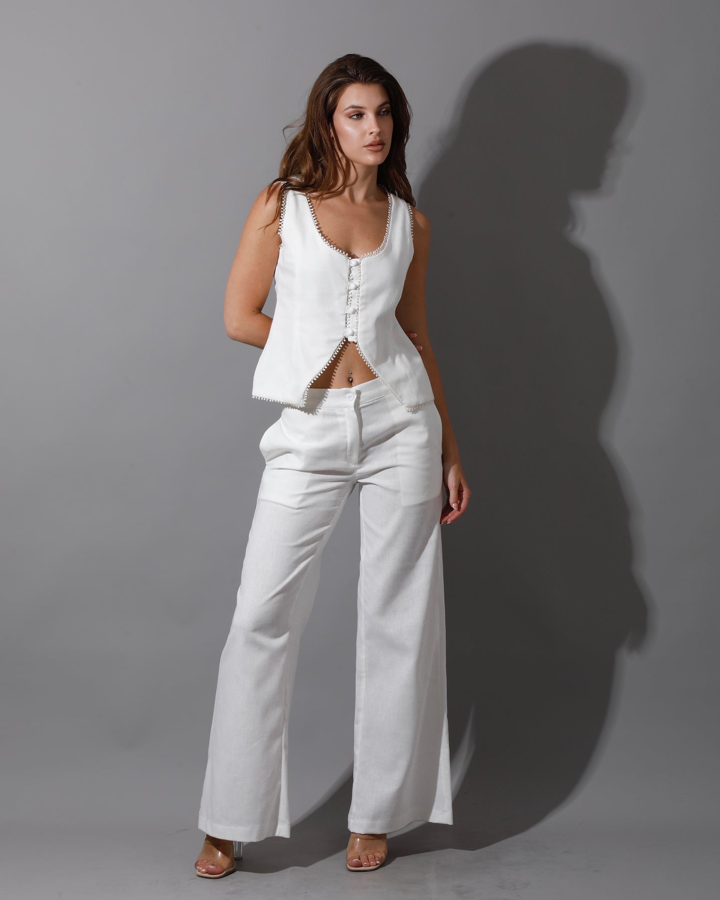 Lenine Accessorized Vest - White