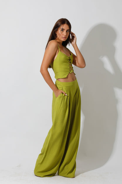 Co-Ord Rope Top & Trousers - kiwi Green