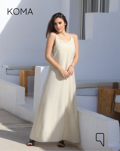 Noella Backless Maxi Dress - Beige