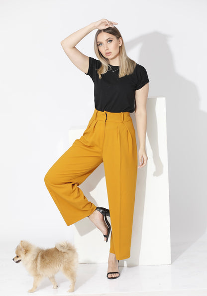High Waist Trousers - Yellow