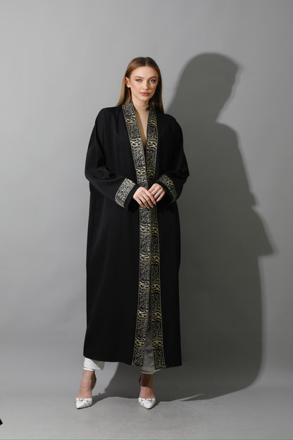 Arabic Long Kaftan - Black & Gold