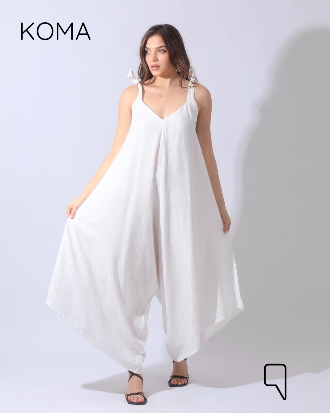 Tied Up Lose Jumpsuit - White