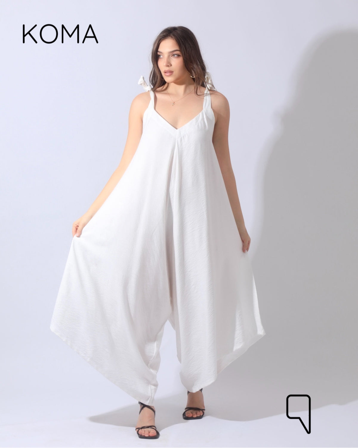 Tied Up Lose Jumpsuit - White