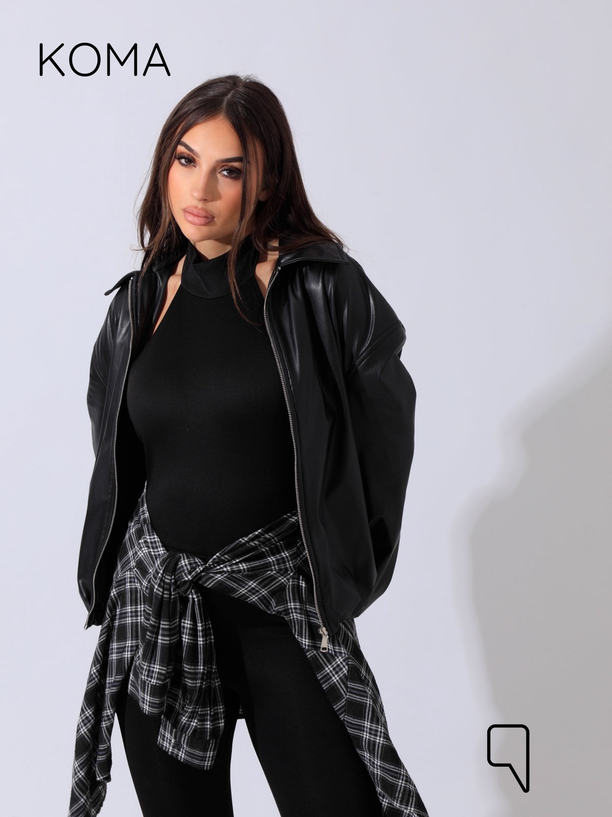 Mollie Leather Relaxed Jacket - Black