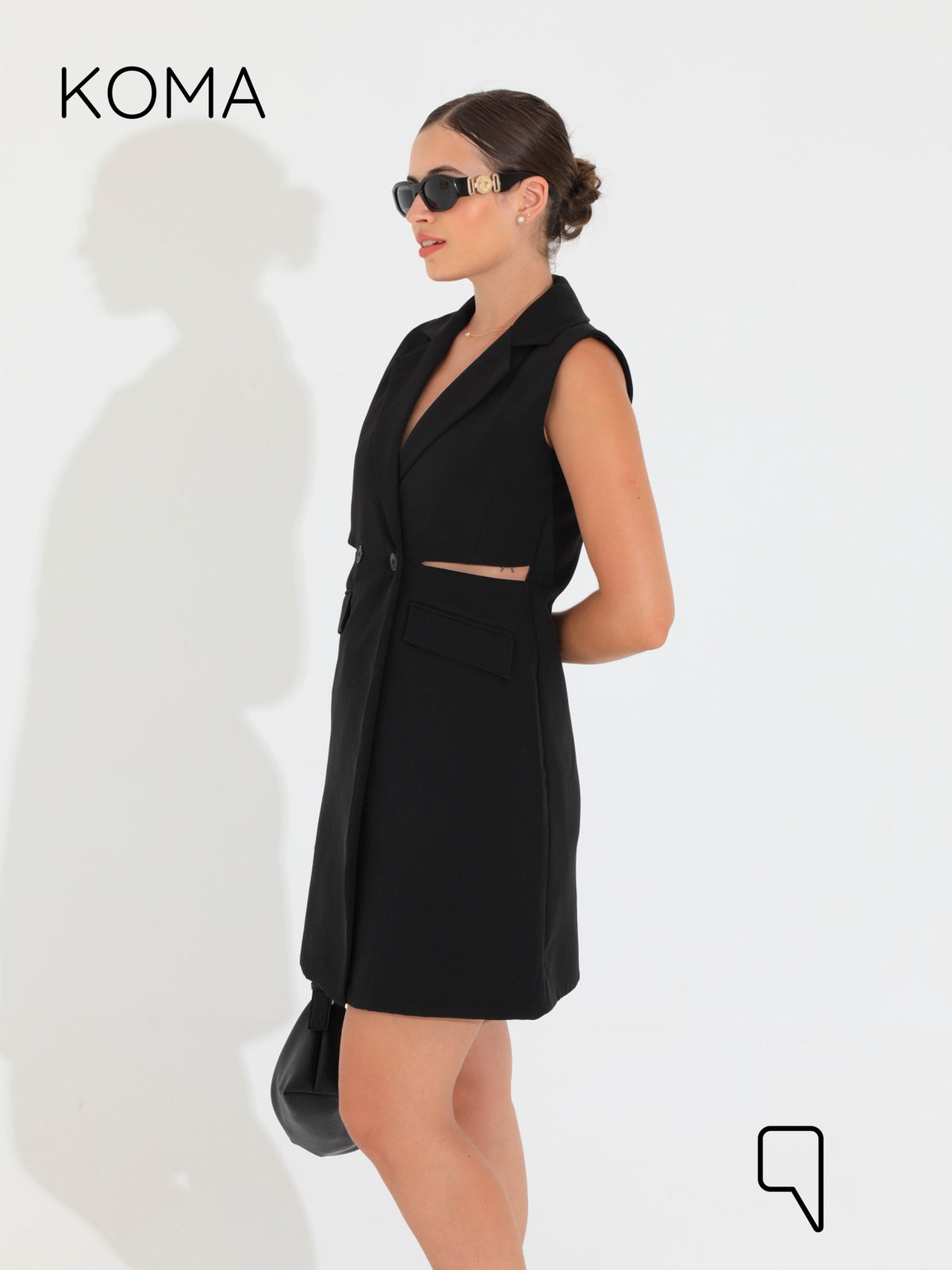 Maxine Double Breasted Dress Blazer - Black