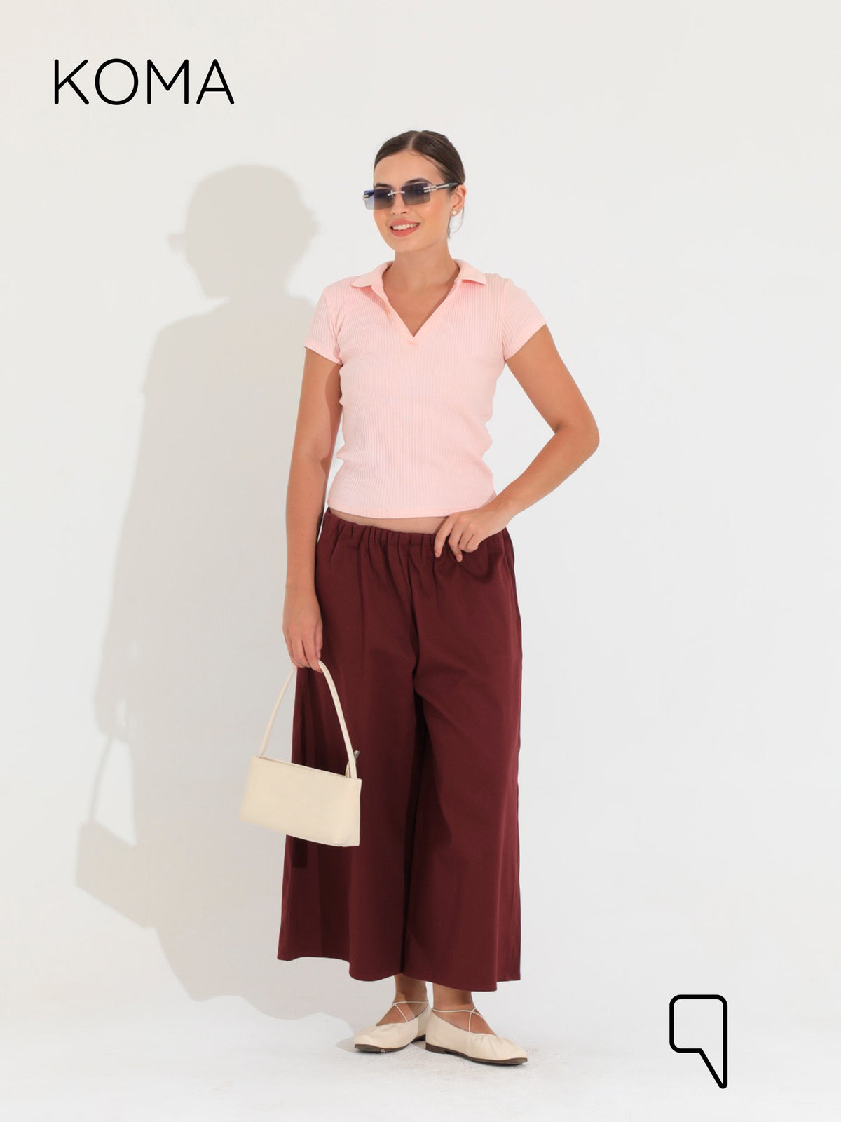Violet Culottes Trousers - Maroon