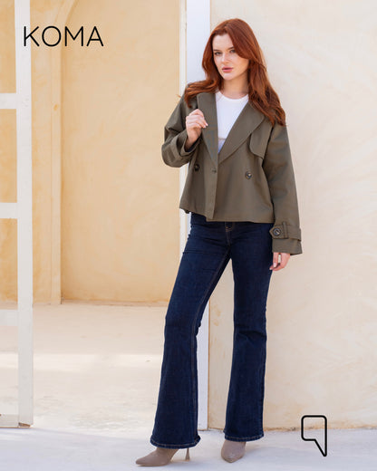 Rochelle Lose Trench Jacket - Olive