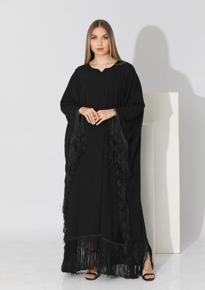Fringed Maxi Dress - Black