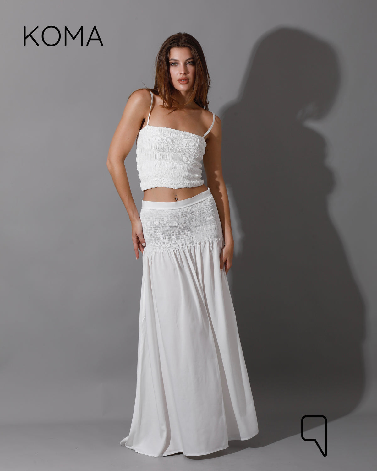 Tabitha Elastic Top - White
