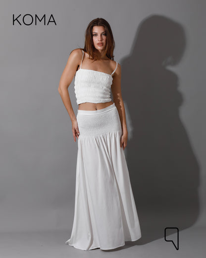 Tabitha Elastic Skirt - White