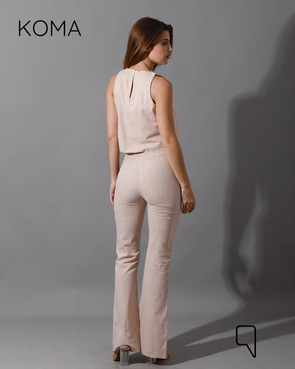 Greta Sleeveless Co-Ord - Beige