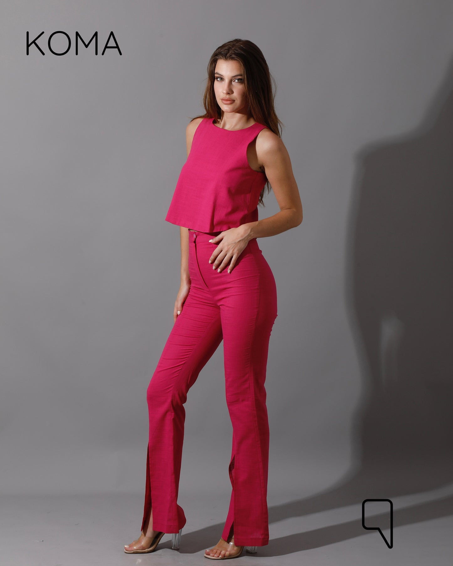 Greta Sleeveless Top - Fuchsia