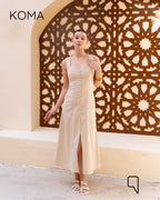 ivanna Midi Blend Dress - Beige