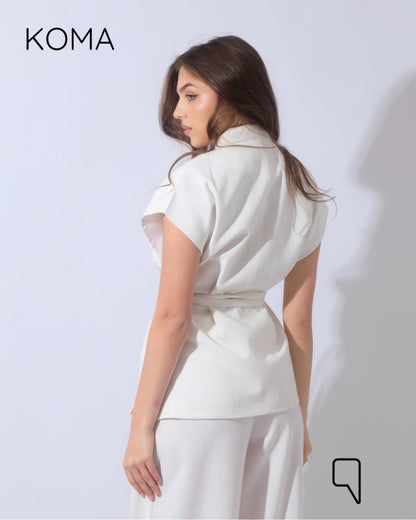 Ariel Lose Fit Vest  - White