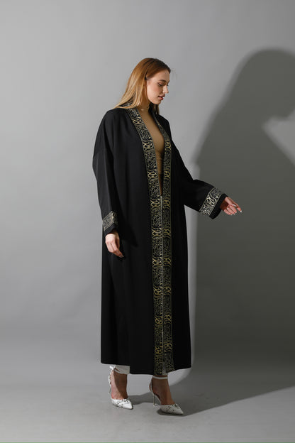 Arabic Long Kaftan - Black & Gold