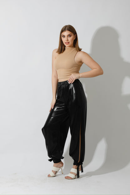 Side Slit Trousers - Black