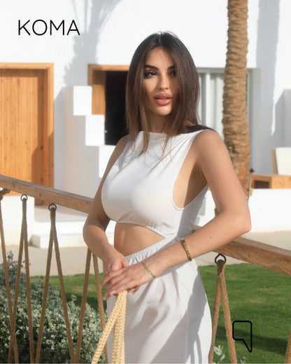 Paulina Cutout Beach Dress - Brown