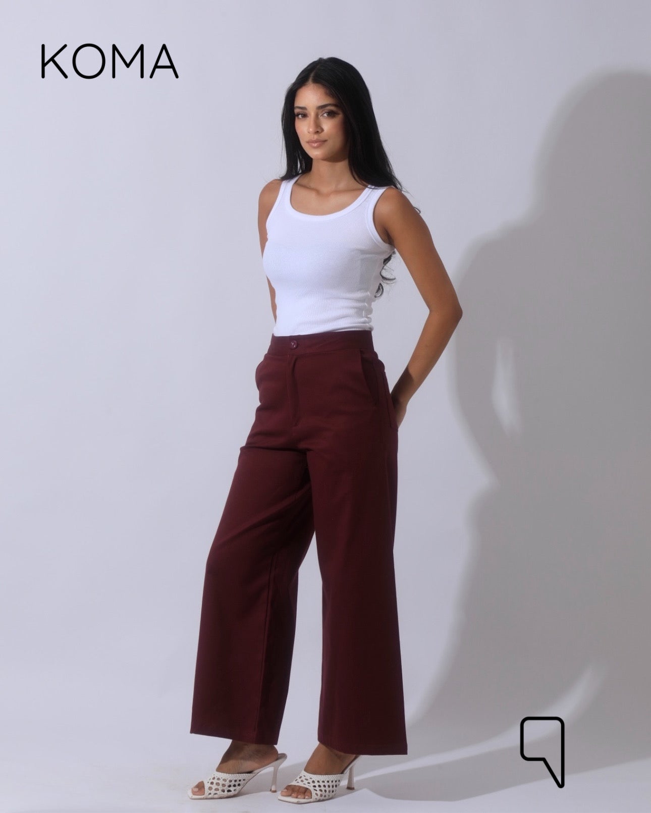Maddelena Mini Flare Trousers - Maroon
