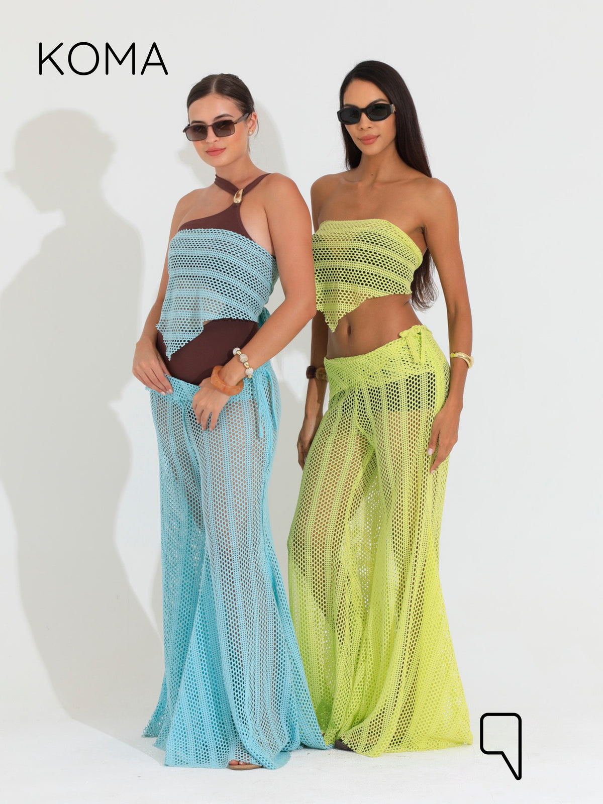 Paula Flare knitted Pants - Mint