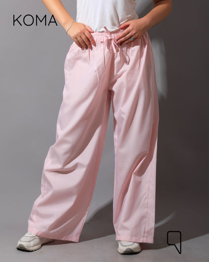 Striped Straight Leg trousers - Striped Pink